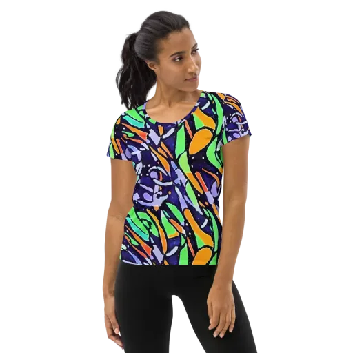 Night Garden on a Women's Athletic T-Shirt