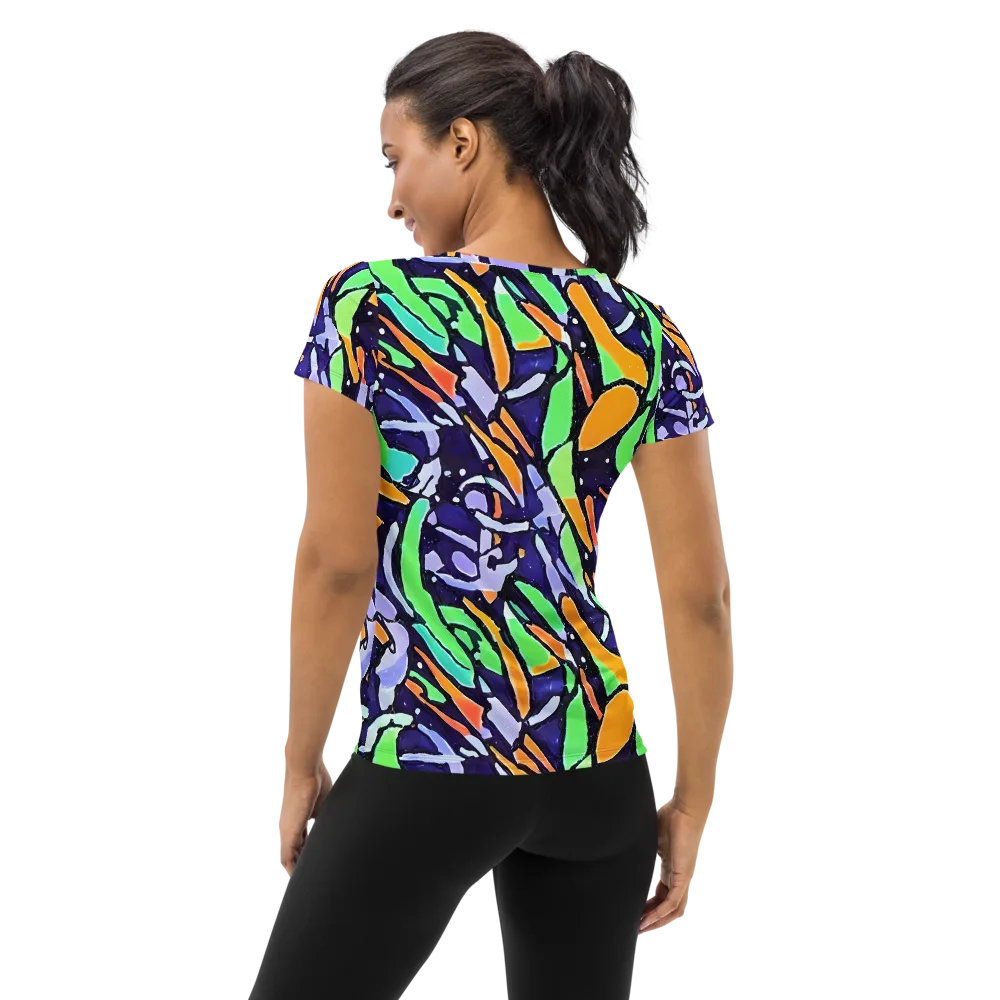 Night Garden on Women's Athletic T-Shirt — Back
