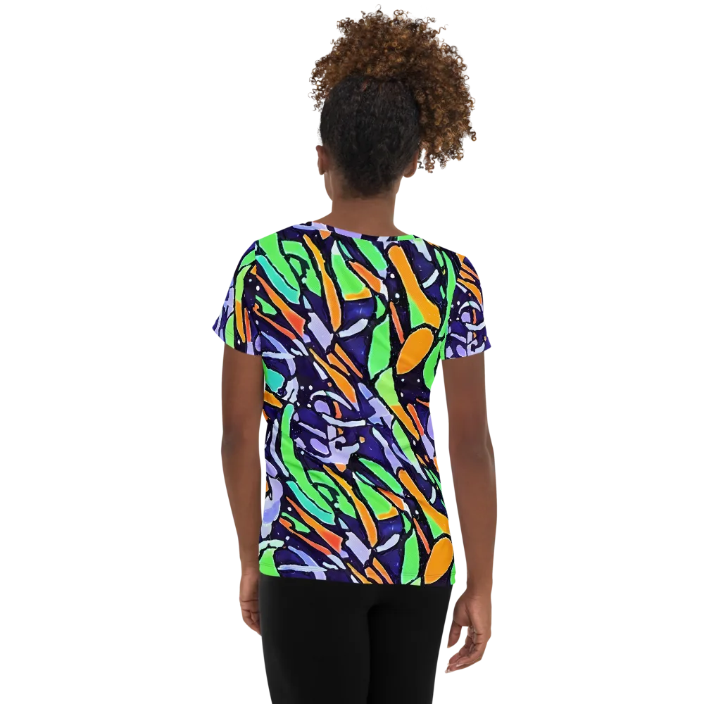 Night Garden on Women's Athletic T-Shirt — Back