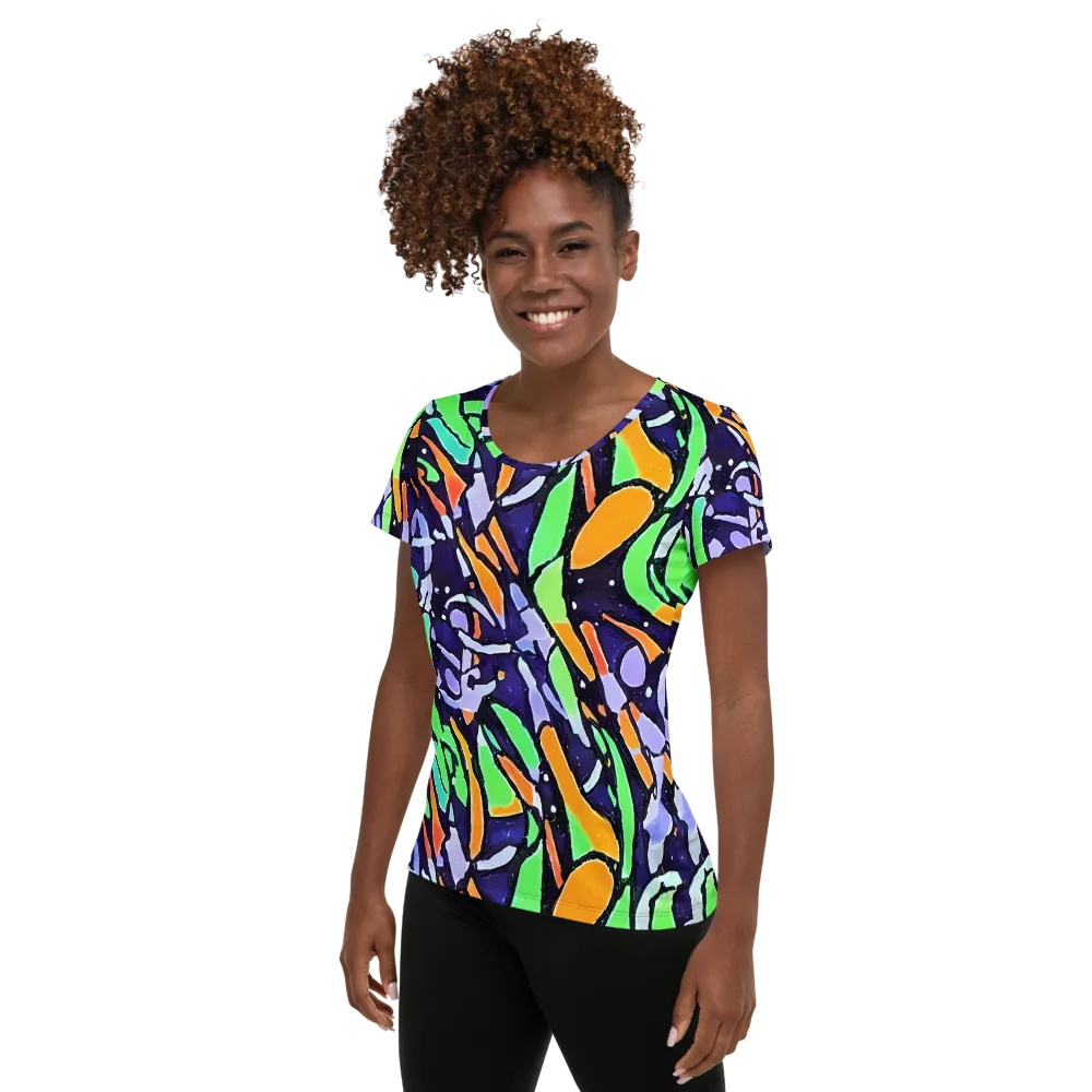 Night Garden on Women's Athletic T-Shirt — Left