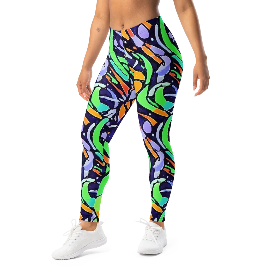 Night Garden on Leggings — Left Front