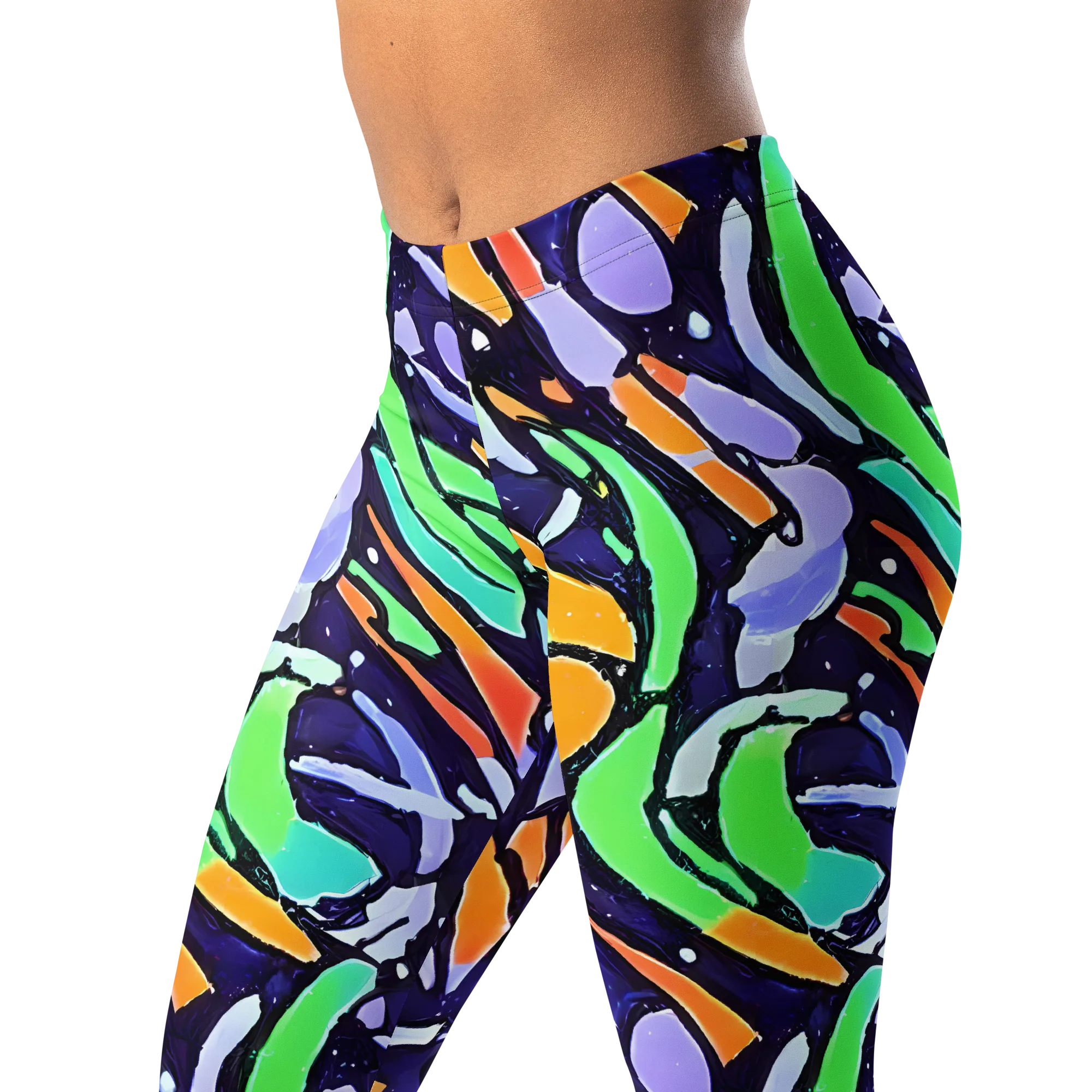 Night Garden on Leggings — Left Front