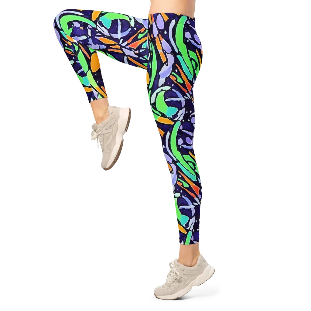 Night Garden on Leggings — Left