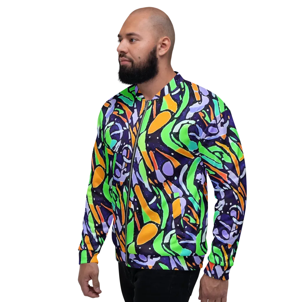 Night Garden on Bomber Jacket — Left