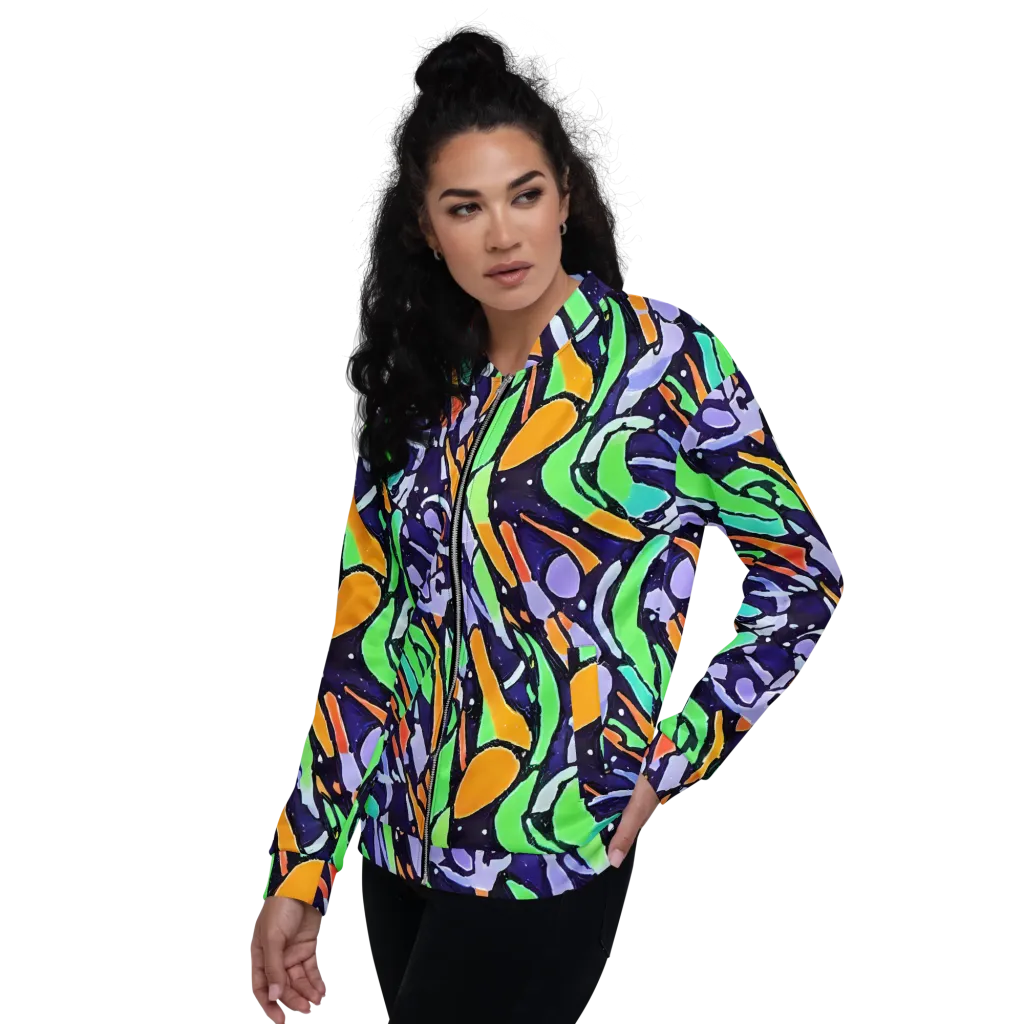 Night Garden on Bomber Jacket — Left