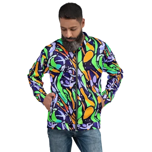Night Garden on a Bomber Jacket