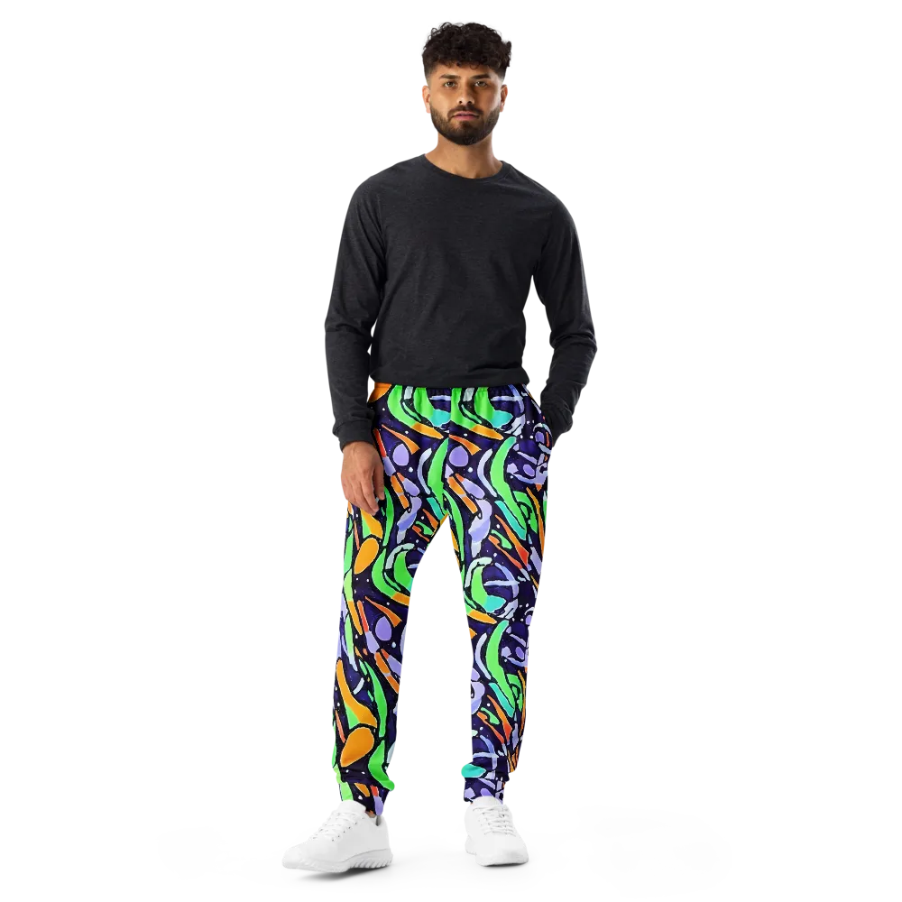 Night Garden on Men's Joggers — Front
