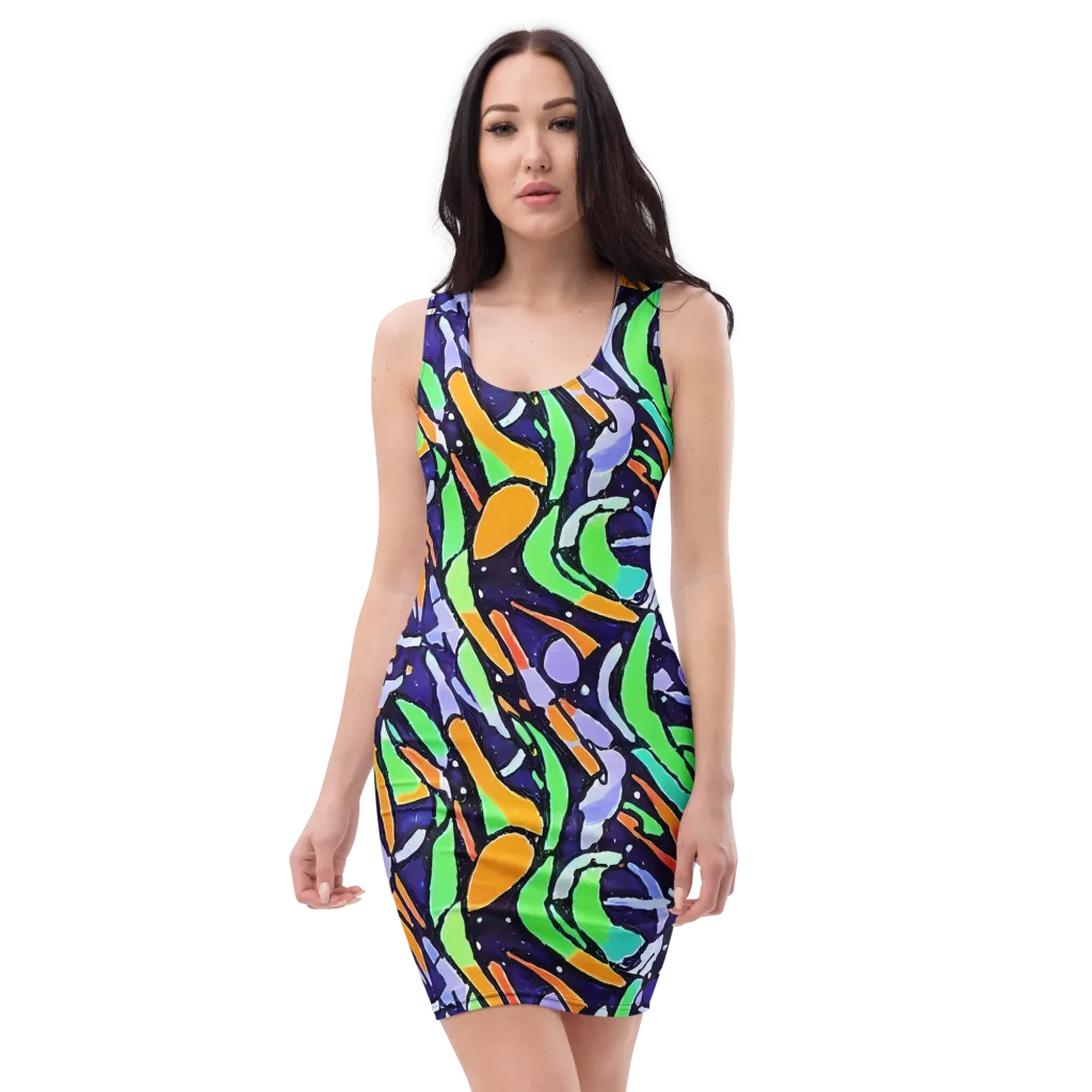 Night Garden on Bodycon Dress — Front