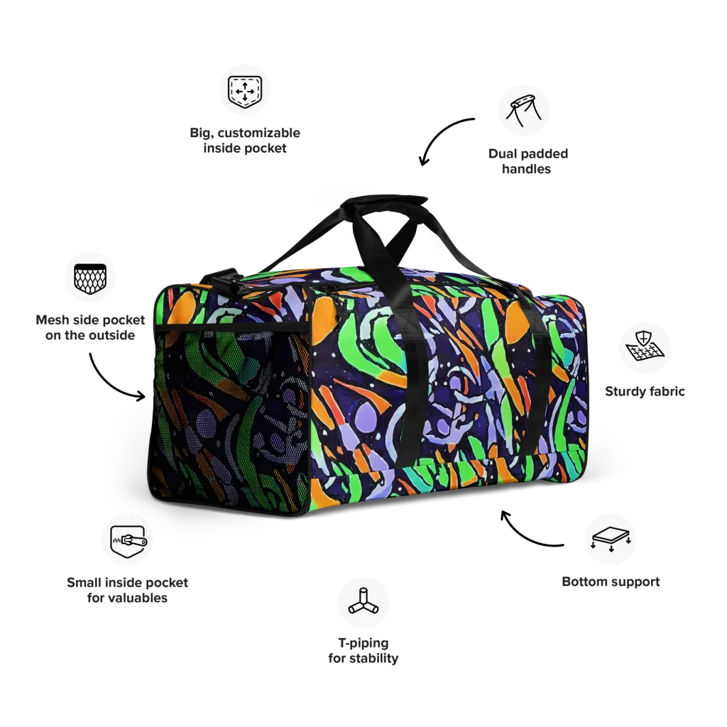Night Garden on Duffle Bag — Right Front
