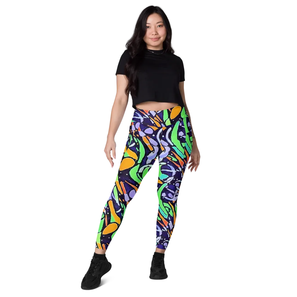 Night Garden on Leggings with Pockets — Front
