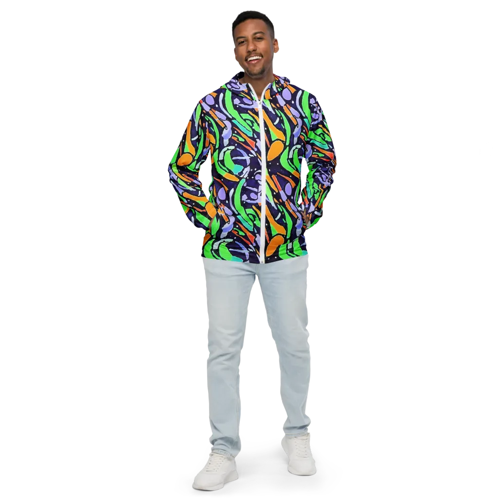 Night Garden on Men's Windbreaker — Front
