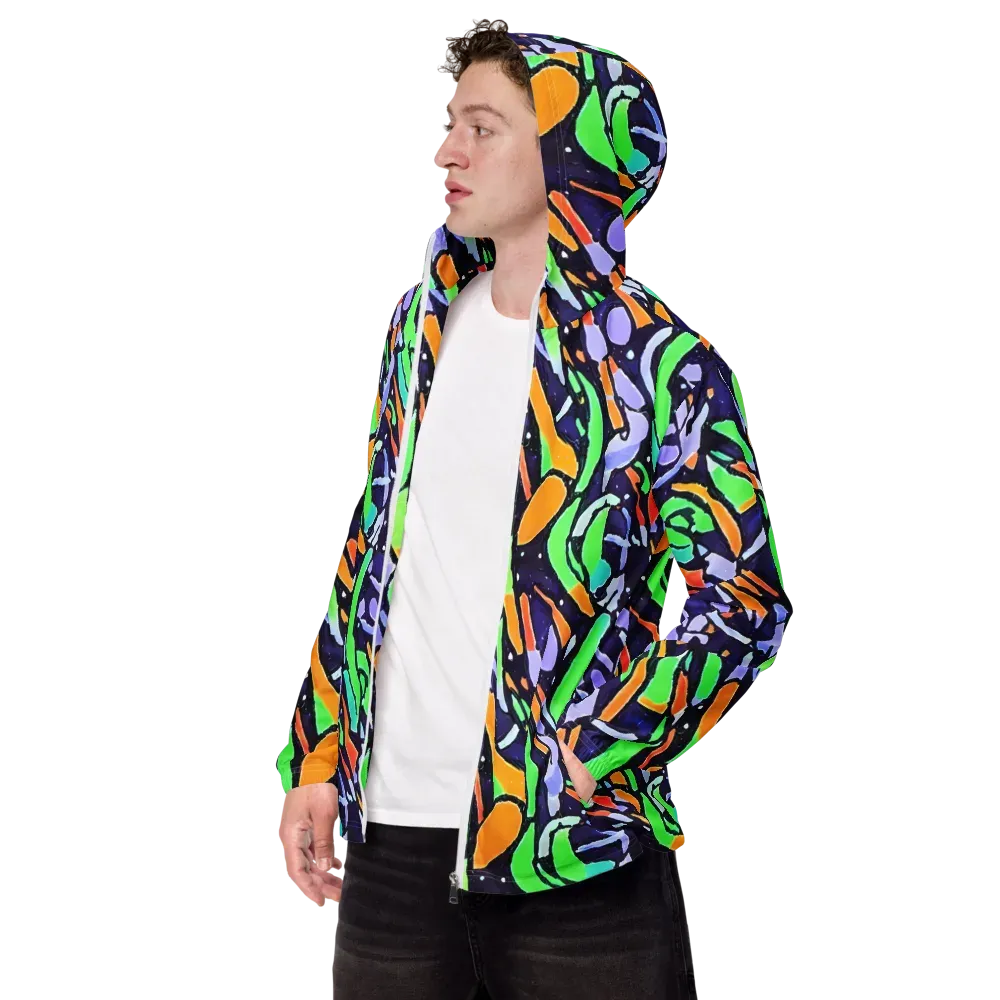 Night Garden on Men's Windbreaker — Left Front