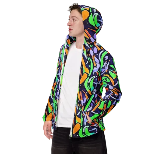 Night Garden on a Men's Windbreaker
