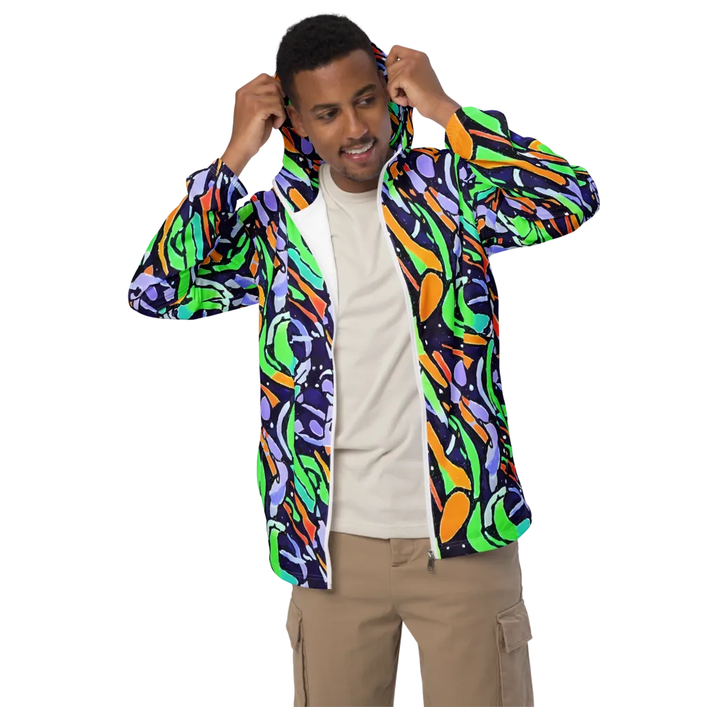 Night Garden on Men's Windbreaker — Front