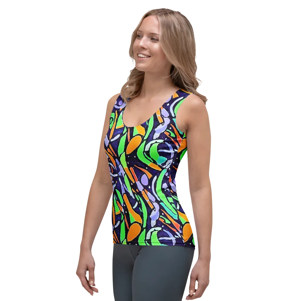 Night Garden on Women's Tank Top — Left Front