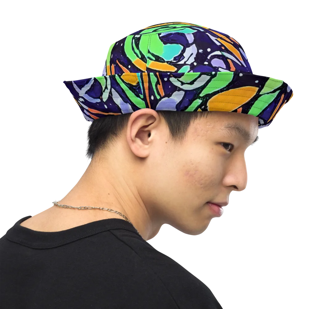 Night Garden on Reversible Bucket Hat — Right Outside