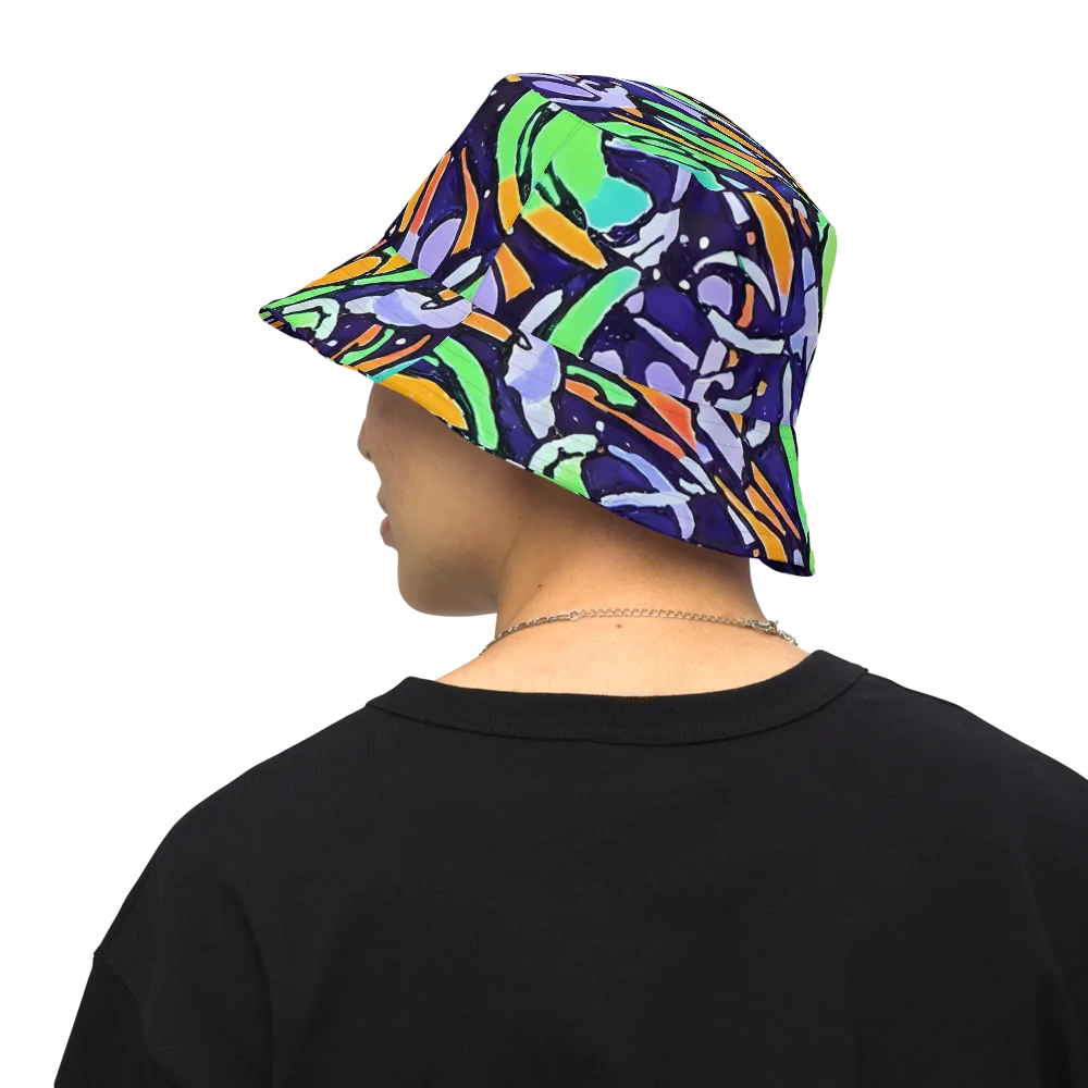 Night Garden on Reversible Bucket Hat — Back Inside