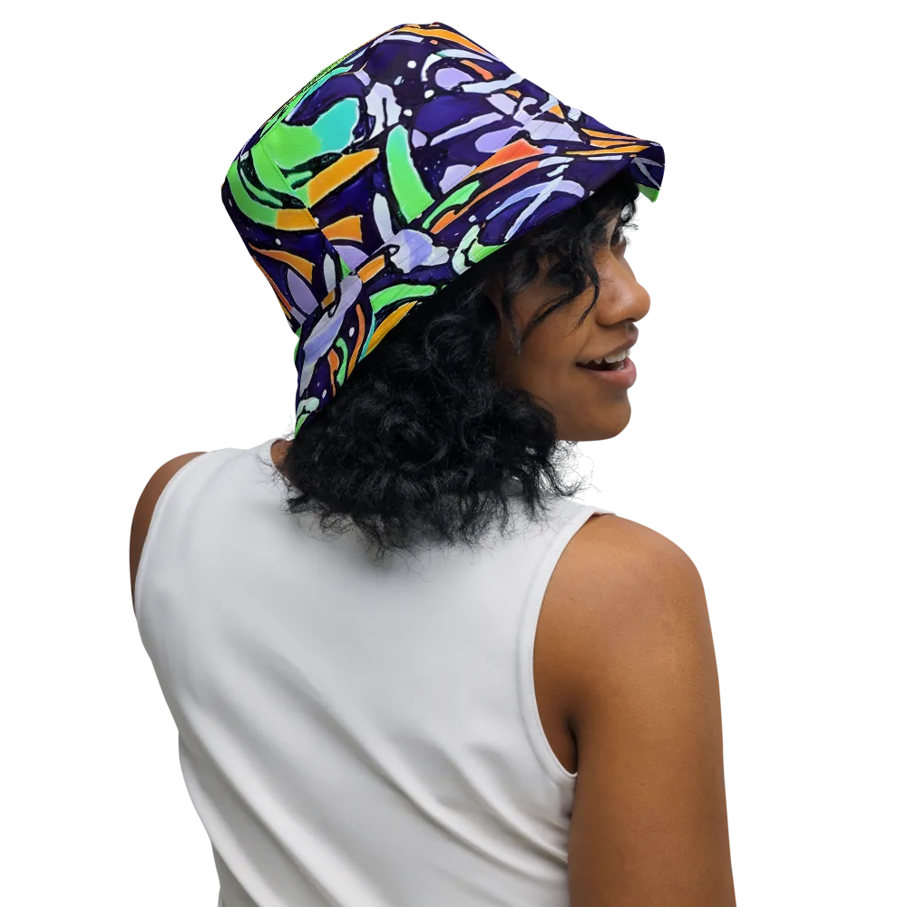 Night Garden on Reversible Bucket Hat — Right Outside