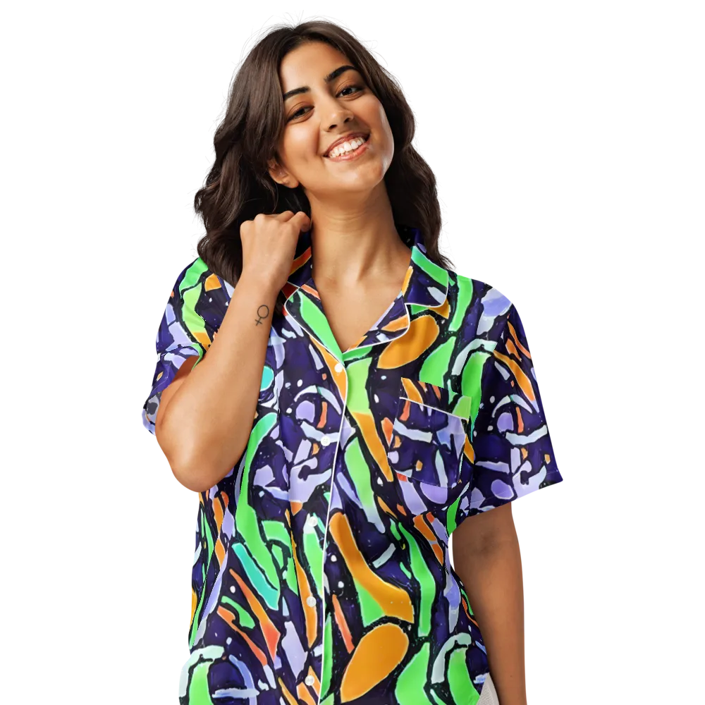 Night Garden on Women's Short Sleeve Pajama Top — Front