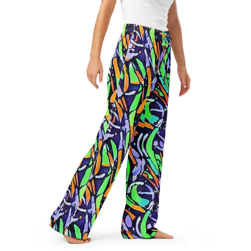 Night Garden on Women's Pajama Pants — Right Front