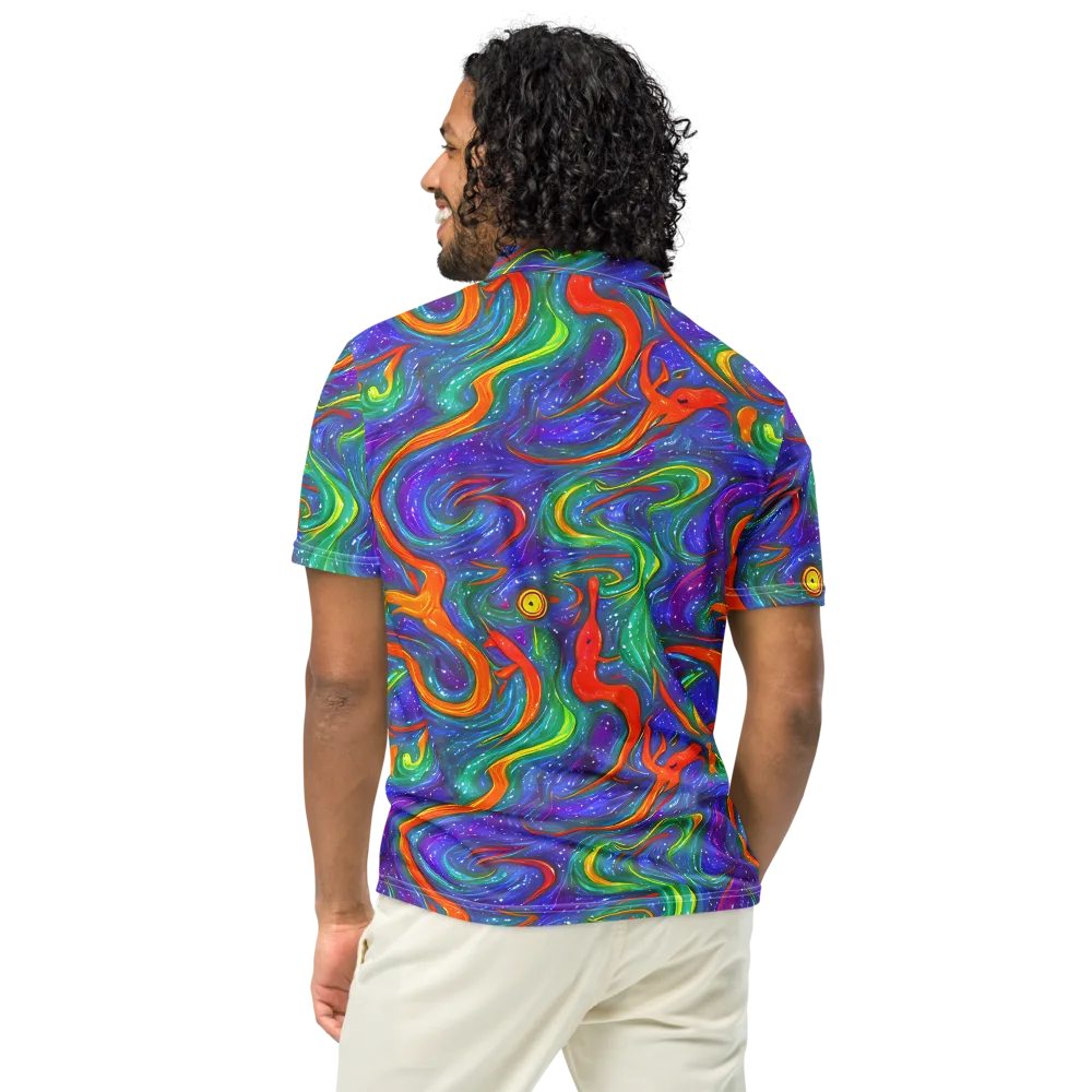 Prism Wake on Men's Slim Fit Polo Shirt — Back