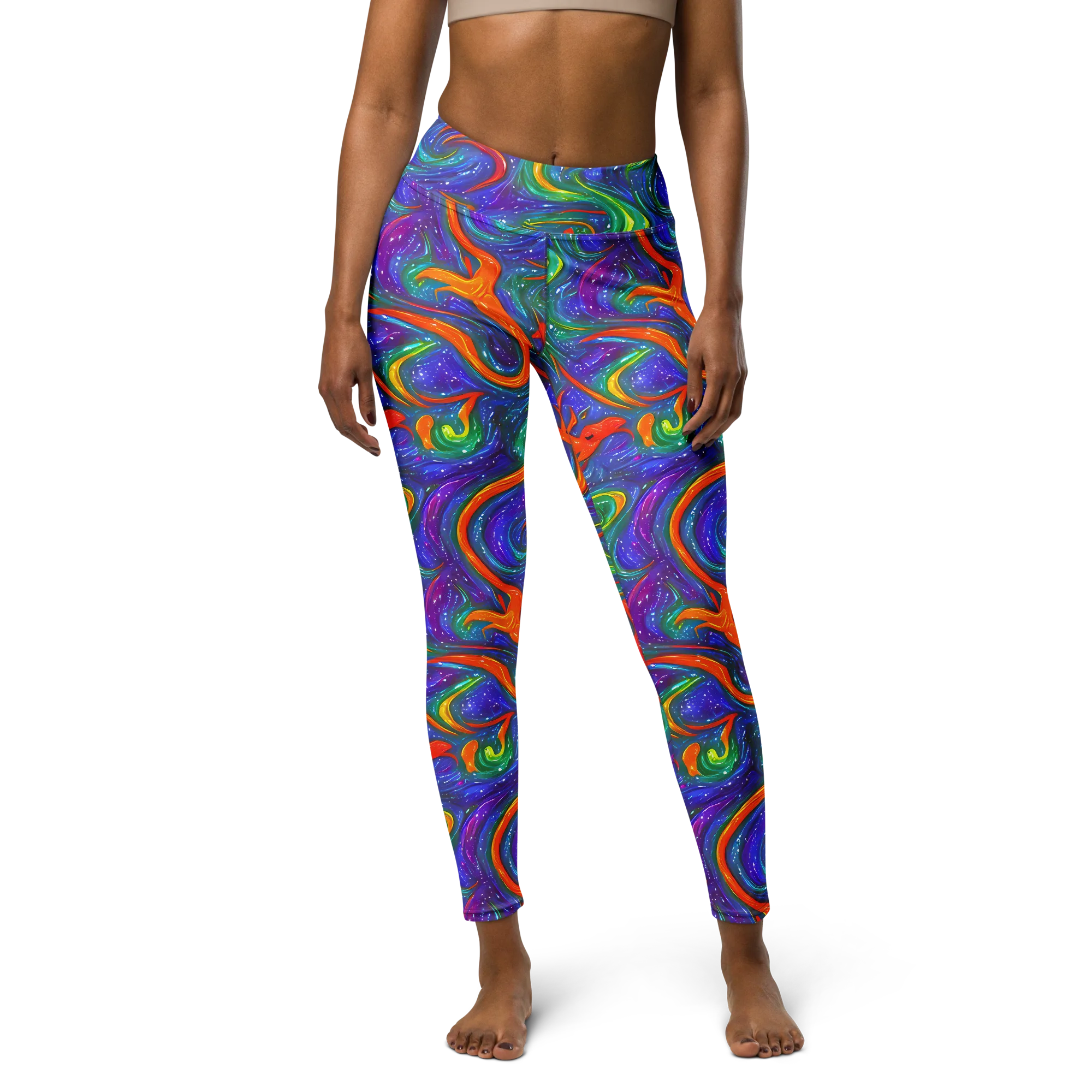 Prism Wake on Yoga Leggings — Front