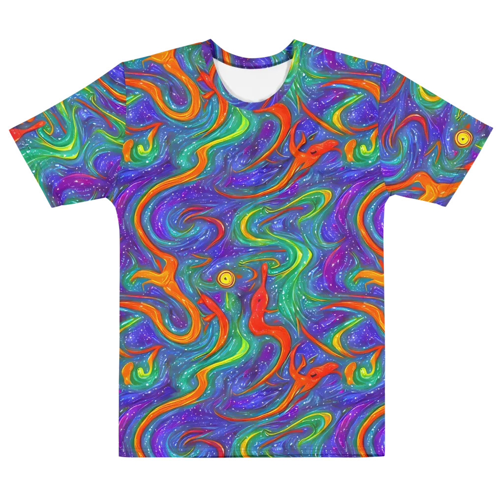Prism Wake on Men's Cotton Crew Neck T-Shirt — Front