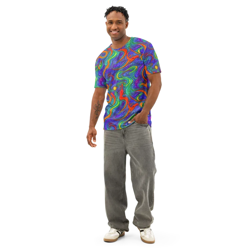 Prism Wake on Men's Cotton Crew Neck T-Shirt — Front