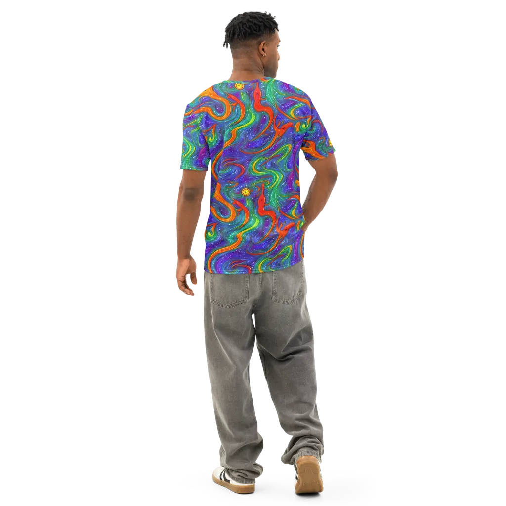 Prism Wake on Men's Cotton Crew Neck T-Shirt — Back