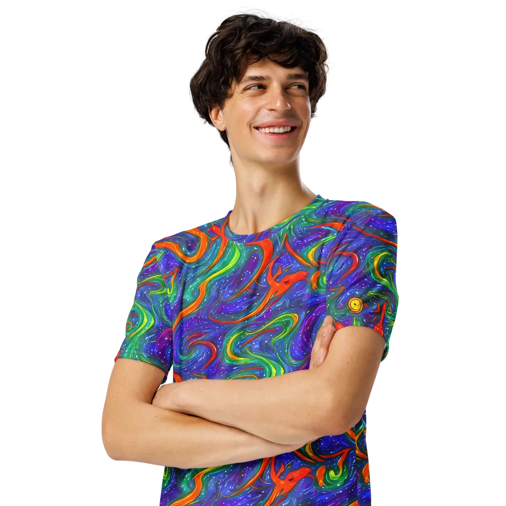 Prism Wake on Men's Crew Neck T-Shirt — Left Front