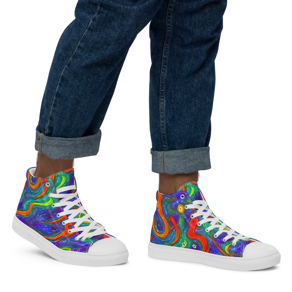 Prism Wake on Men's High Top Canvas Shoes — Right