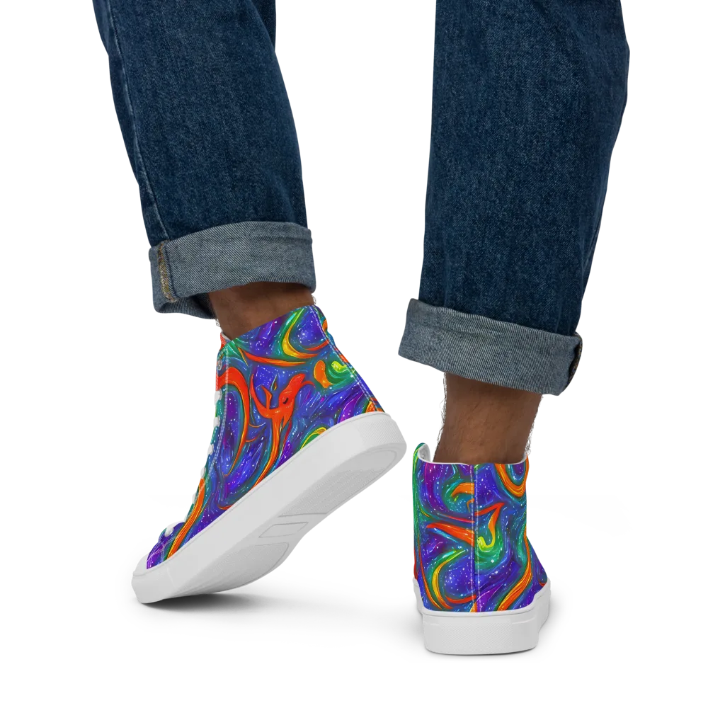 Prism Wake on Men's High Top Canvas Shoes — Back