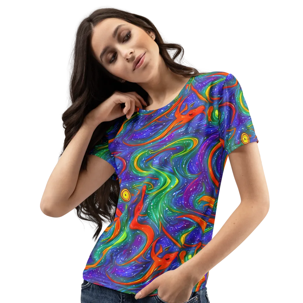 Prism Wake on Women's Crew Neck T-Shirt — Left Front