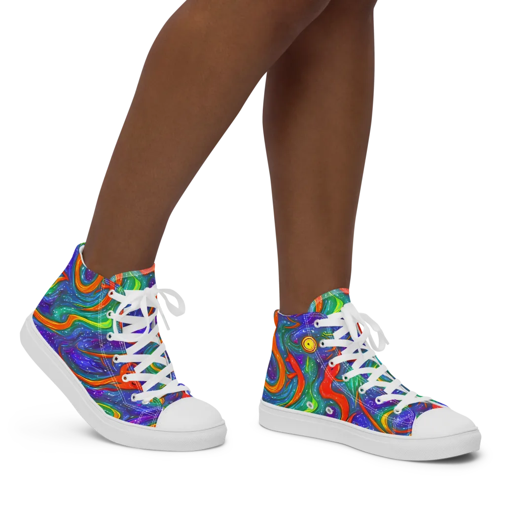 Prism Wake on Women's High Top Canvas Shoes — Right