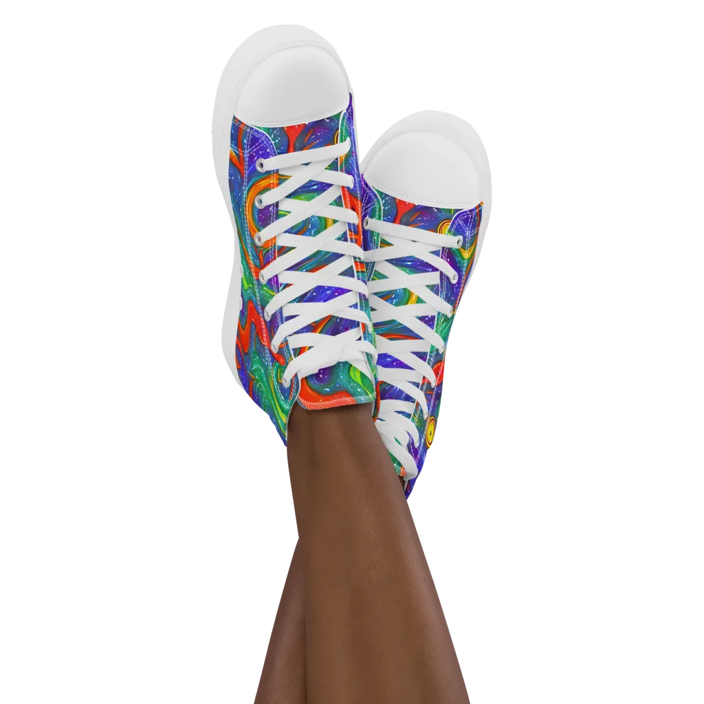 Prism Wake on Women's High Top Canvas Shoes — Front