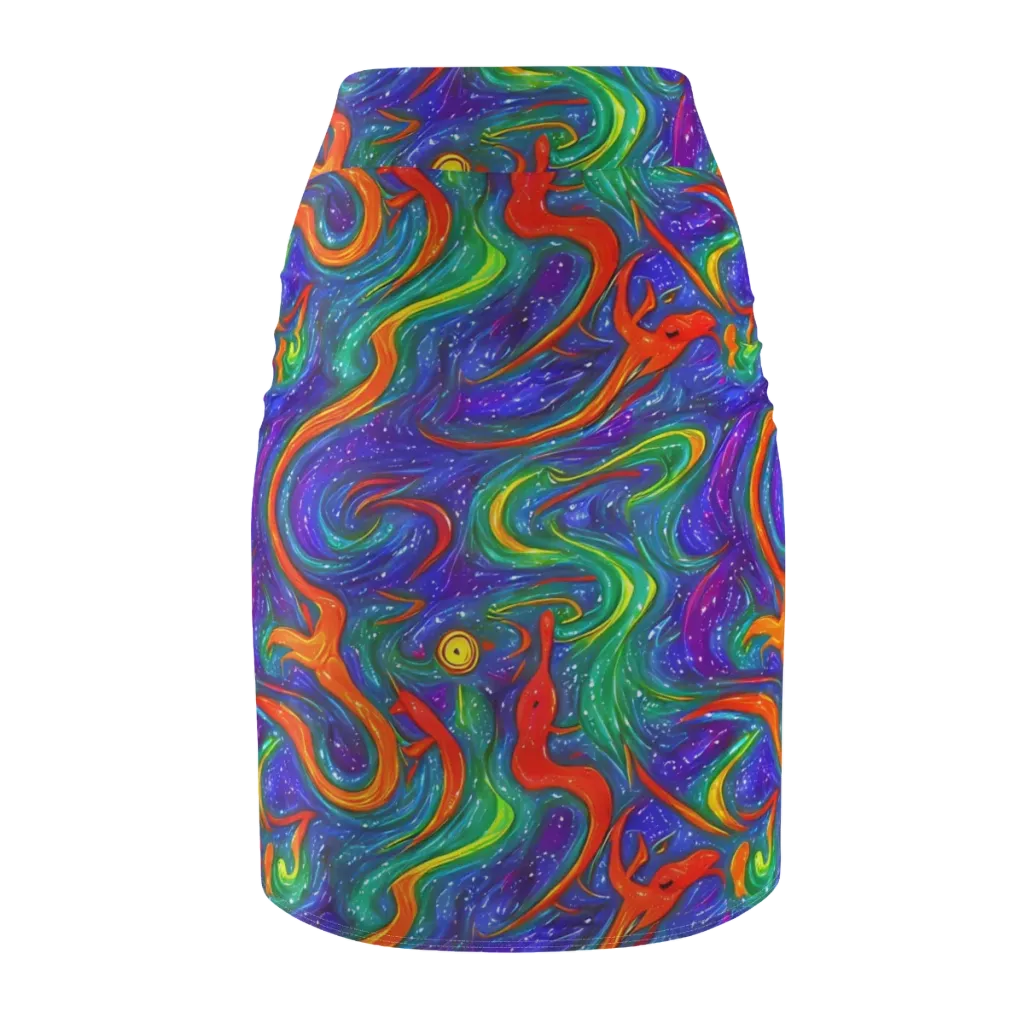 Prism Wake on Pencil Skirt — Back