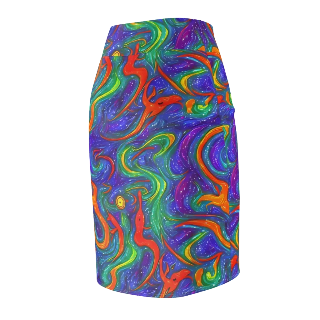 Prism Wake on Pencil Skirt — Back Side