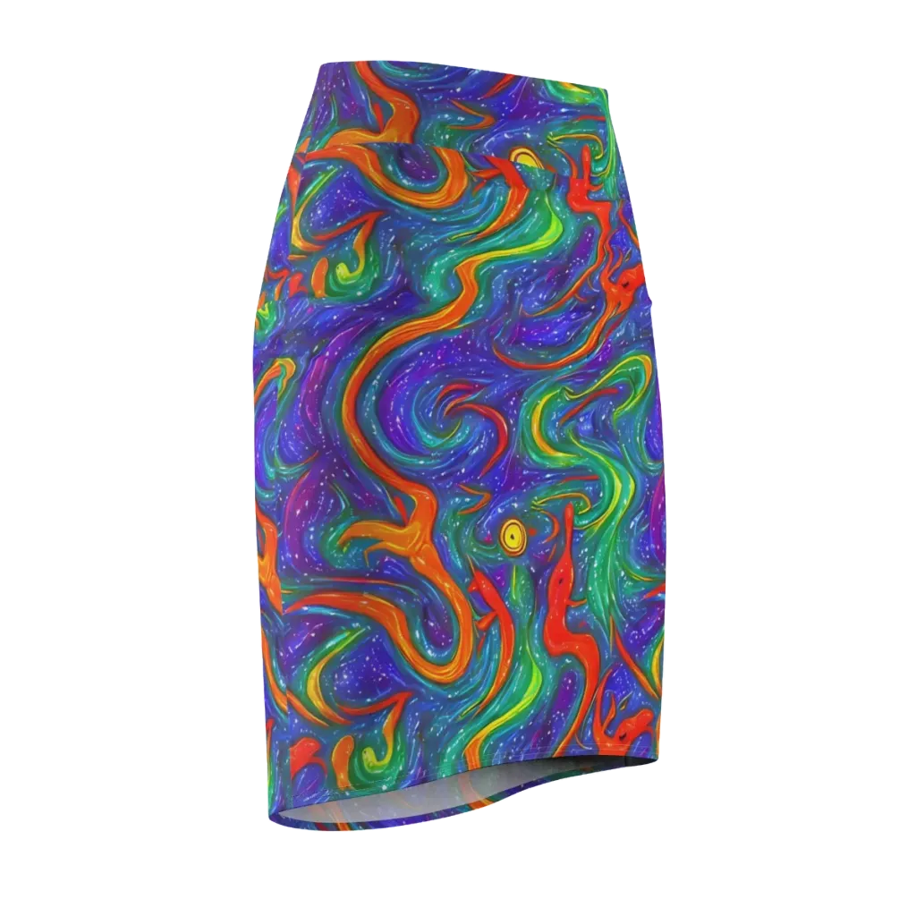 Prism Wake on Pencil Skirt — Front Side