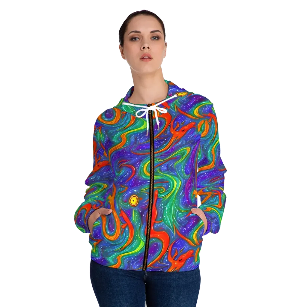 Prism Wake on Women's Full-Zip Hoodie — Front On Person