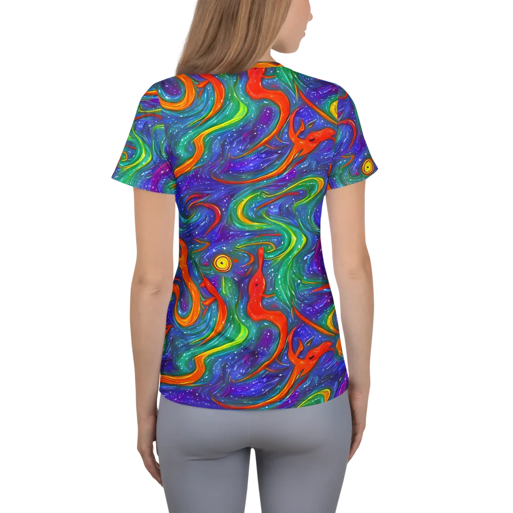 Prism Wake on Women's Athletic T-Shirt — Back