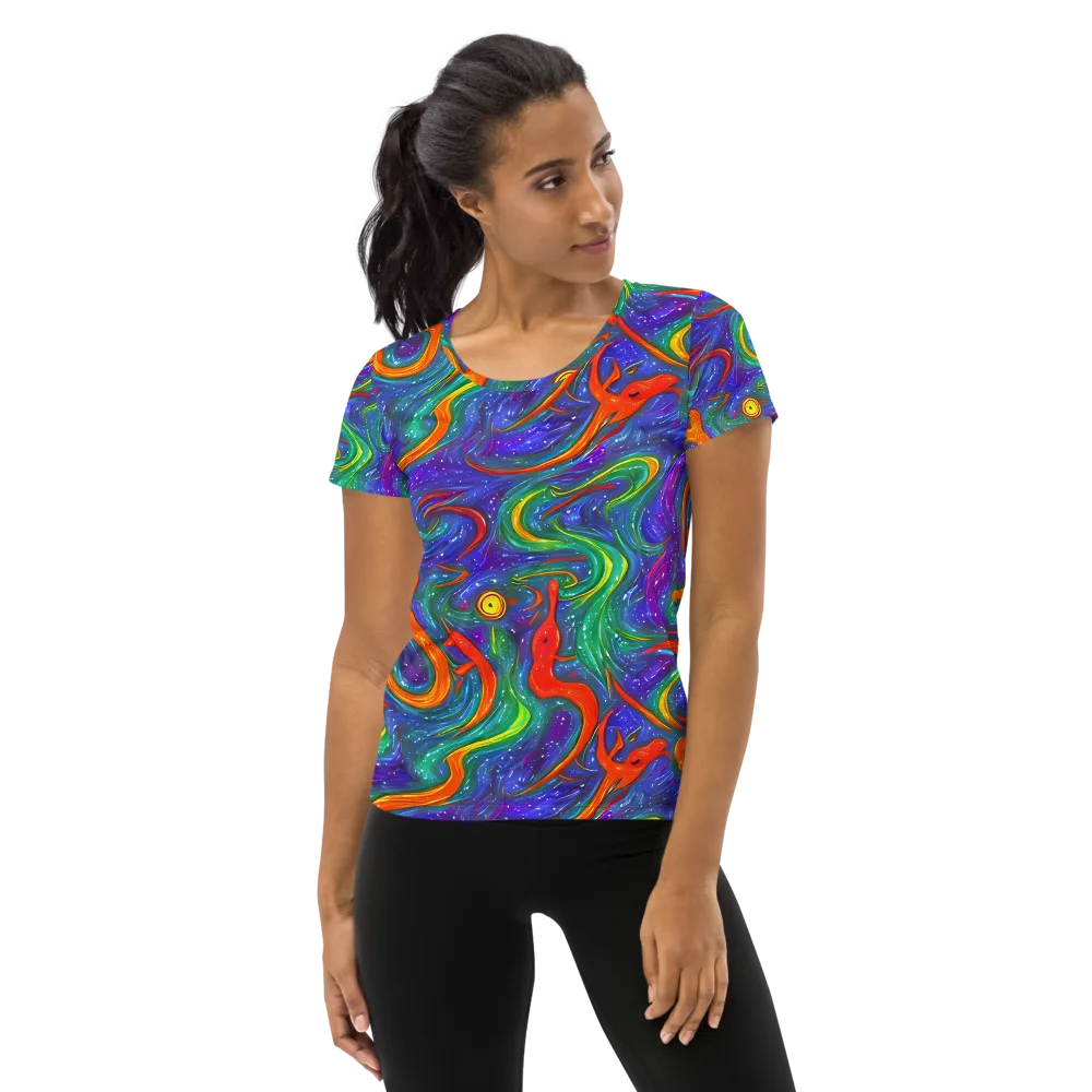 Prism Wake on Women's Athletic T-Shirt — Front