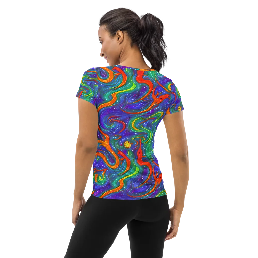 Prism Wake on Women's Athletic T-Shirt — Back