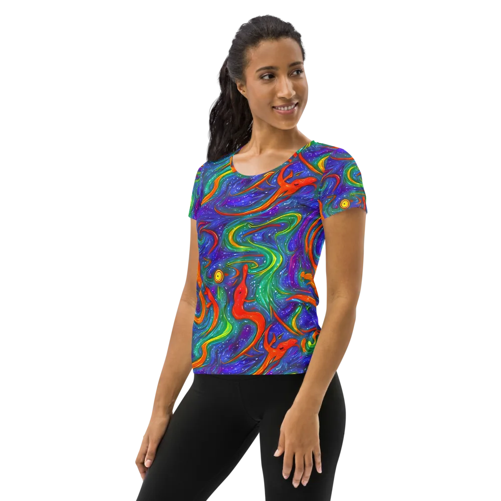 Prism Wake on Women's Athletic T-Shirt — Left