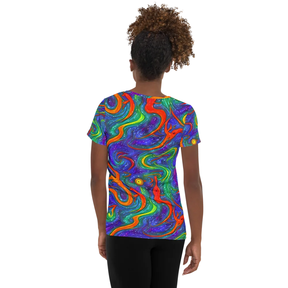 Prism Wake on Women's Athletic T-Shirt — Back