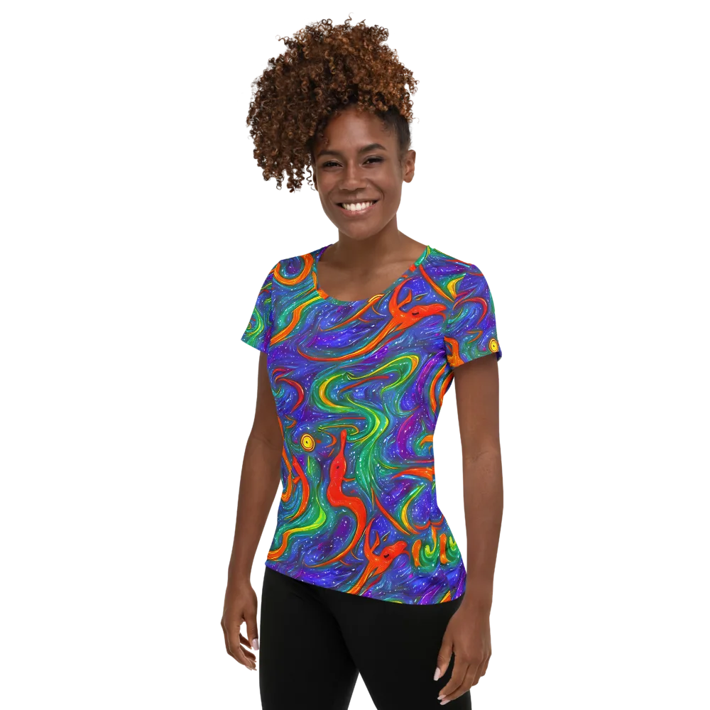 Prism Wake on Women's Athletic T-Shirt — Left
