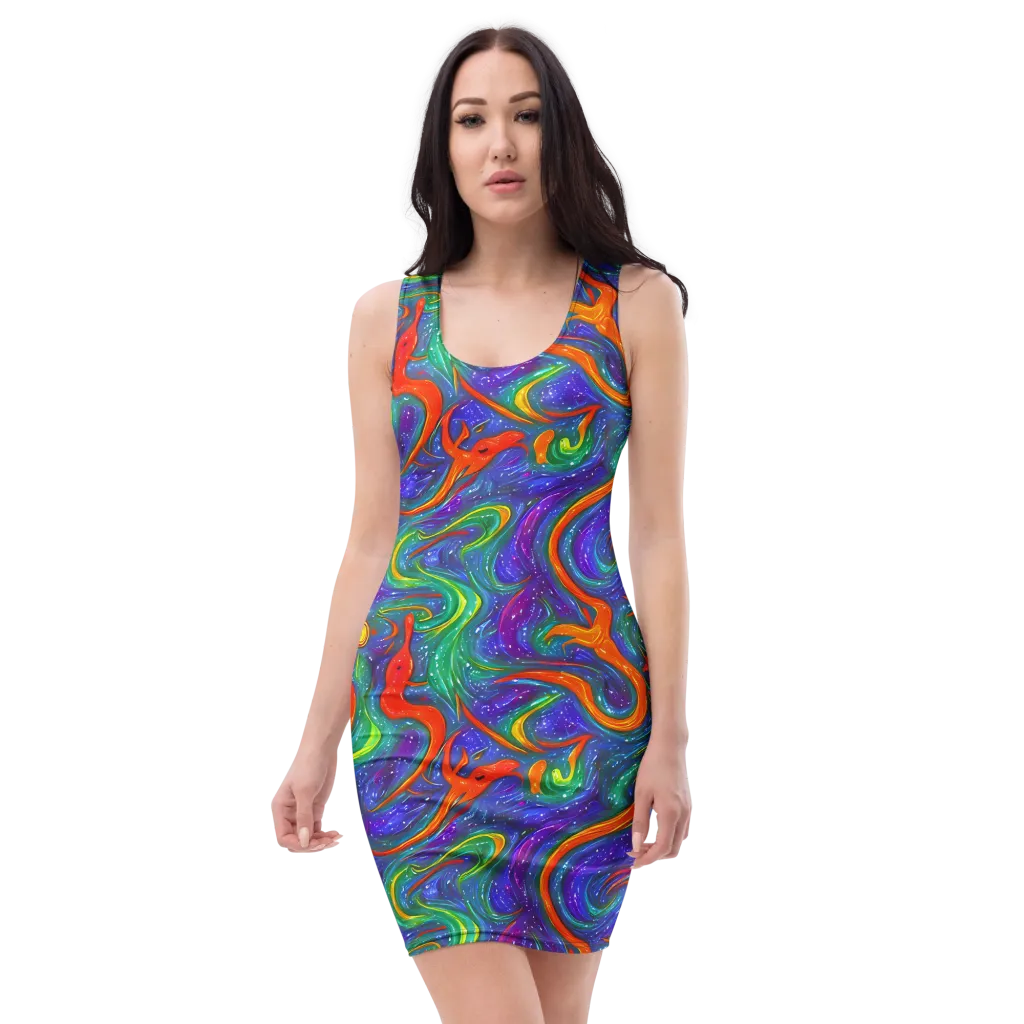 Prism Wake on Bodycon Dress — Front