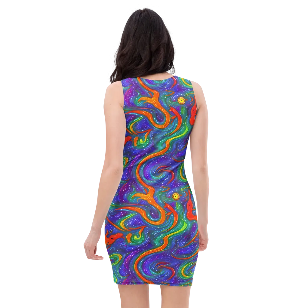 Prism Wake on Bodycon Dress — Back