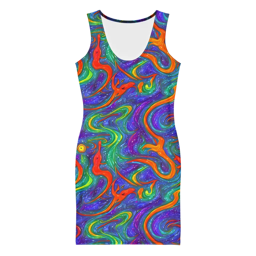 Prism Wake on Bodycon Dress — Front