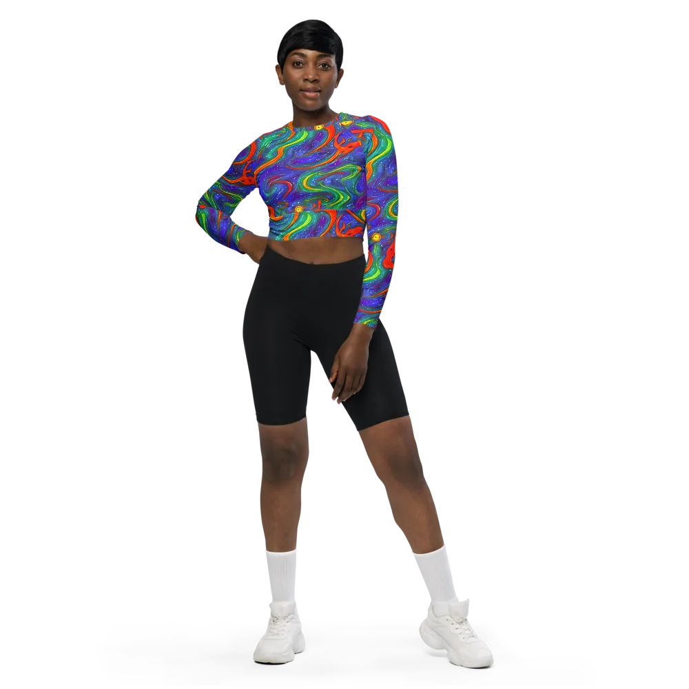 Prism Wake on Long Sleeve Crop Top — Front