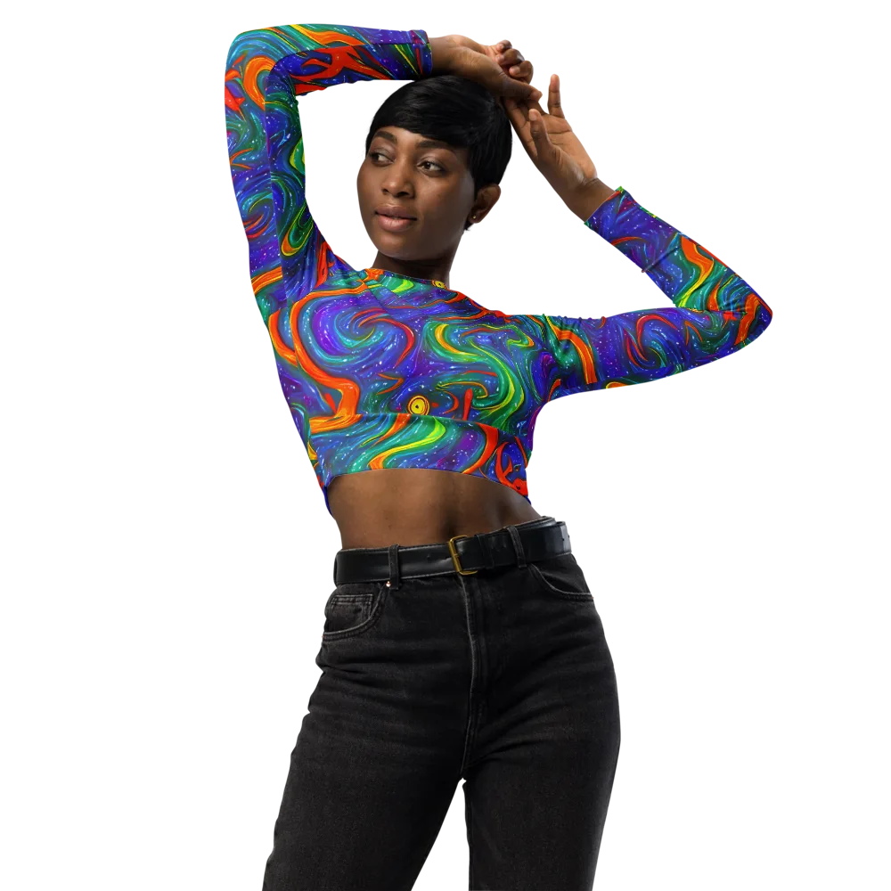 Prism Wake on Long Sleeve Crop Top — Front